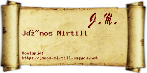 János Mirtill névjegykártya